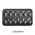 thumbnail image 2 of Madeleine Pan Set of 2 12-Cavity Non-Stick Carbon Steel Classic French Shell Shaped Baking Pans Black & Champagne Gold Dishwasher Even Heat & Easy Release for Cookies, Brownies, Pastries, Mini Cakes, 2 of 2