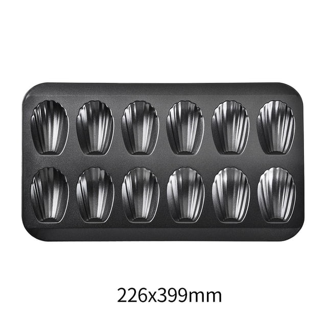 Juego de 2 moldes antiadherentes de acero al carbono con 12 cavidades para magdalenas, brownies y pasteles.