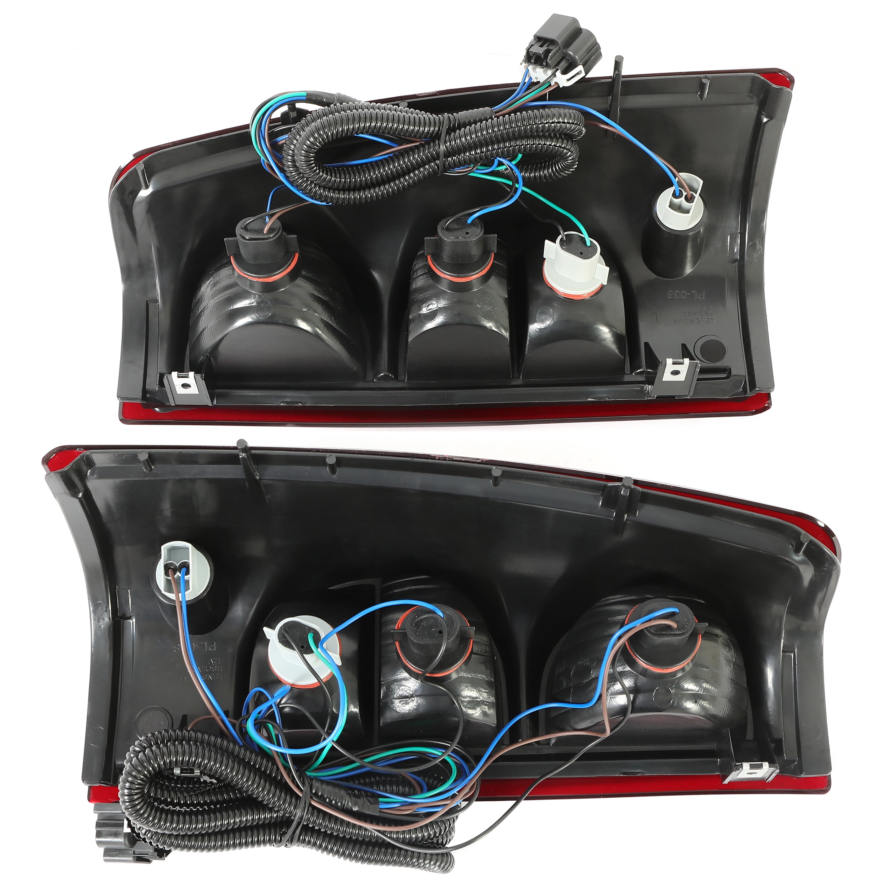 Kojem Tail Lights Pair for 2003-2007 Chevy Silverado 1500 2500 3500 Pickup Rear Tail Lamp Dark Red Lens + Chrome Housing Set