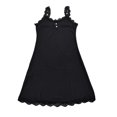 thumbnail image 2 of Krdevn Women Ribbed Lace Cami Nightgown Button Front Slim Fit Mini Sleep Dress Solid Breathable Loungewear,Black, 2 of 5