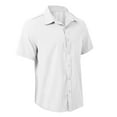 thumbnail image 4 of Mens Golf Polo Tops Short Sleeve Lapel Button Down Pocket Solid Color Mens Knit Polo,White,S, 4 of 5