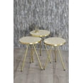 thumbnail image 5 of Set of 3 Nesting END Tables - Round Stacking Coffee Side Tables for Small Spaces, Nightstand Bedside Table for Living Room, Bedroom, Living Room, Balcony, NO-Tools Assembly (Beige/Gold, Sunset), 5 of 12