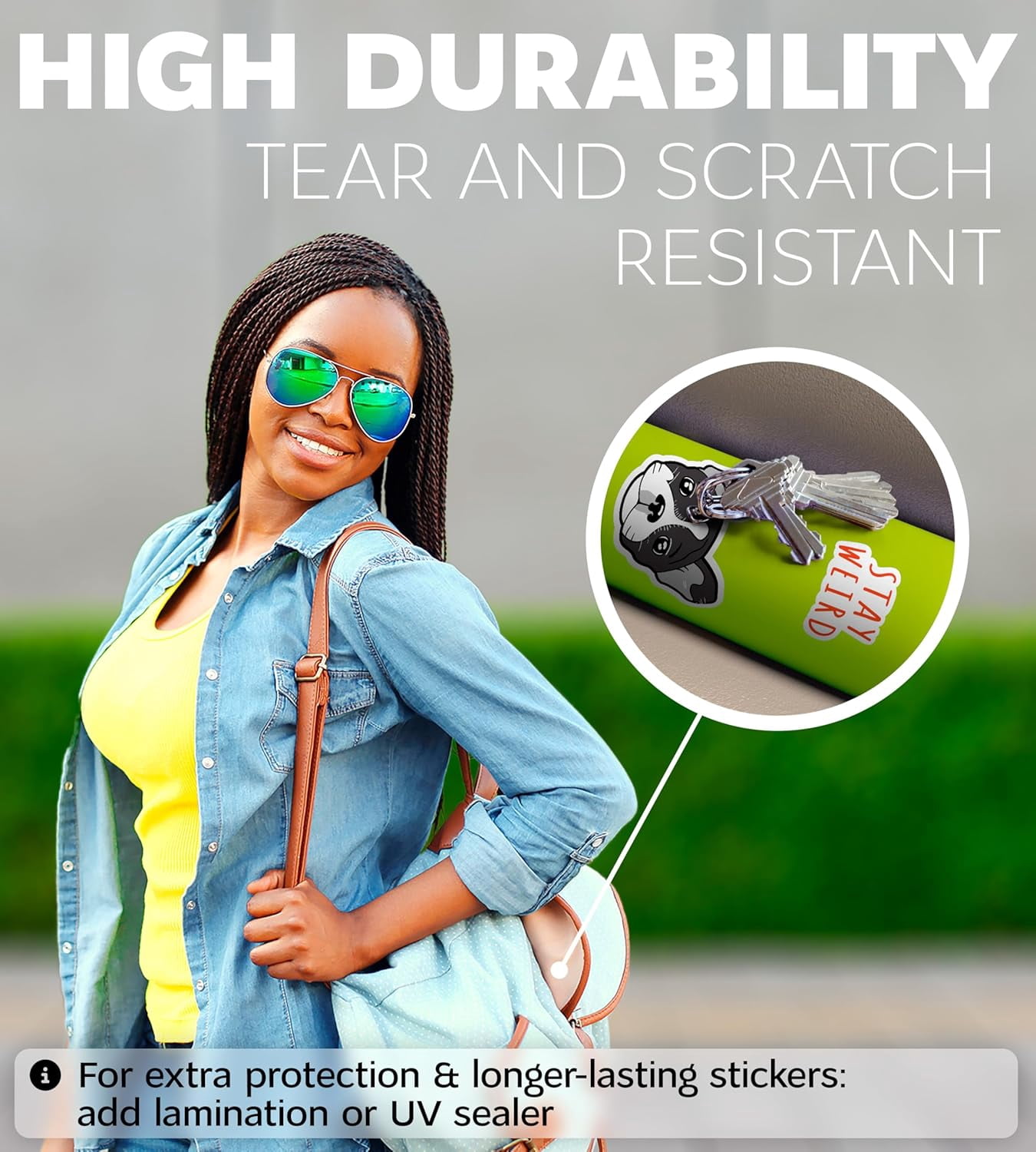 20 Sheets 8.5×11 Glossy Printable Vinyl Sticker Paper, Waterproof Fast Dry Adhesive Paper for Inkjet & Laser Printers, Compatible with Cutting Machines