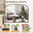 thumbnail image 4 of Wemily Antique Gold Arched Wall Mirror - 36"x28" with Metal Beaded Frame | Decorative Accent Mirror for Fireplace, Bedroom, Living Room, Dresser, Mantle, 4 of 8
