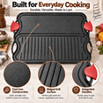 thumbnail image 3 of MoonTrek Cast Iron Reversible Grill and Griddle Pan, 20" x 10", 3 of 7