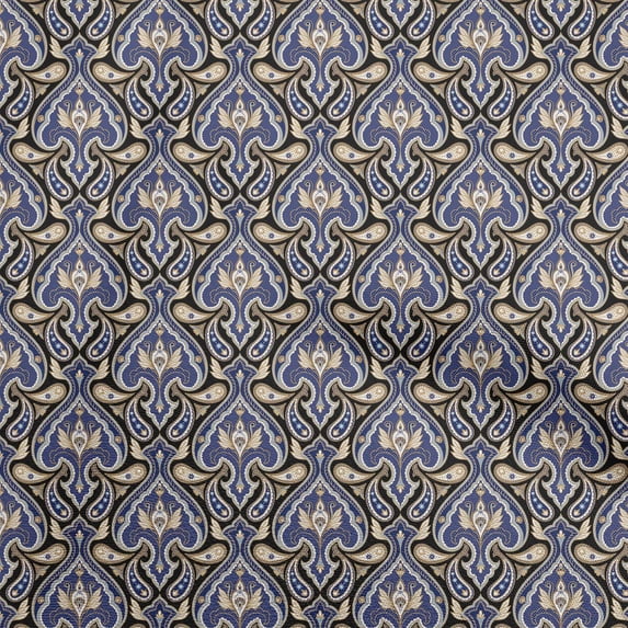 oneOone Cotton Silk Black Fabric Asian Block Craft Projects Decor Fabric Printed By The Yard 42 Inch Wide