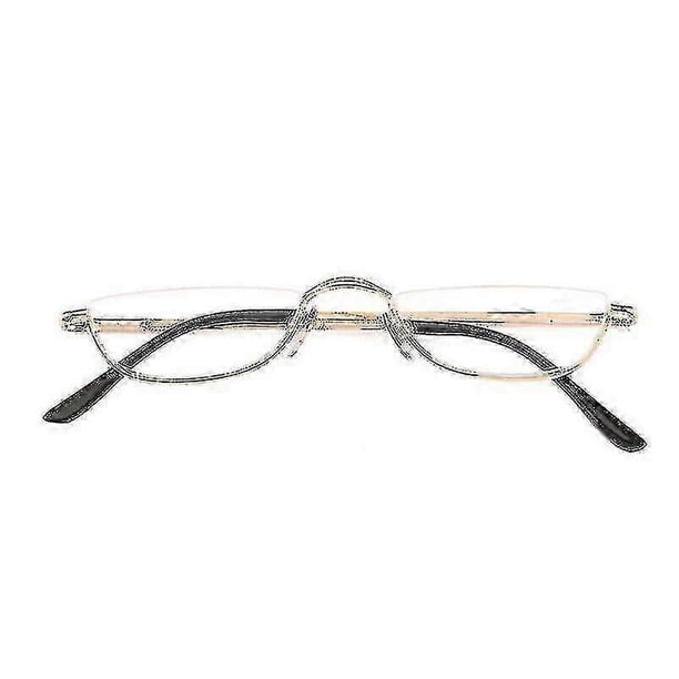 26-27 Reading Glasses Metal Spring Hinges Half Moon Semi Rimless Readers 1.0~ 4.0 presbyopic glasses