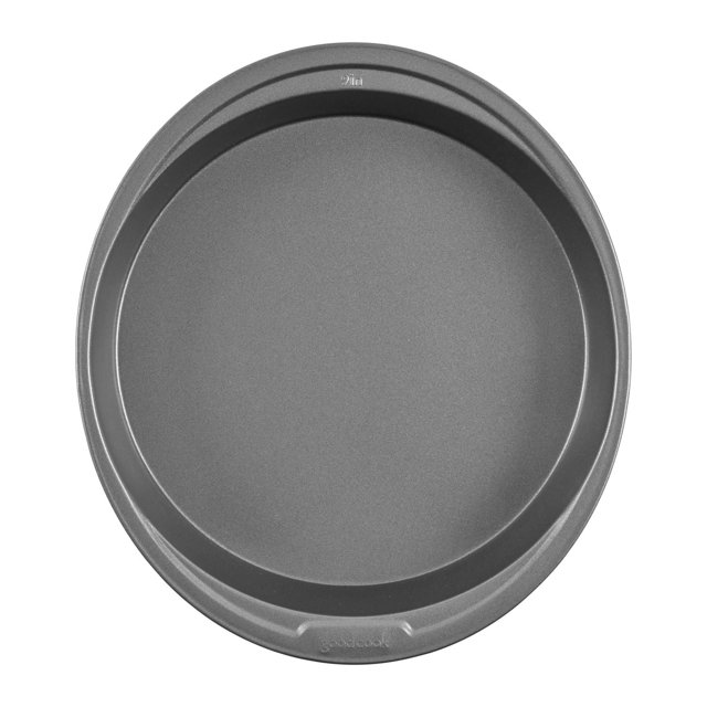 Gray GoodCook Everyday nonstick steel round cake pan measuring 9 inches in diameter.