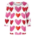 thumbnail image 4 of Jsaierl Cute Tops for Women Loose Fit Shirts 3/4 Sleeve Blouse Valentines Day Heart Graphic Tees Crew Neck T Shirts Valentines Day Gifts for Her, 4 of 4