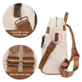 thumbnail image 4 of TopLLC Backpack Lightweight Backpack For School, Classic Basic Water Casual Daypack For Travel Fashion Large Capacity Retro Contrast Soft Leather Travel Bag fashion backpack, 4 of 7