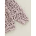 thumbnail image 6 of Bagilaanoe Newborn Baby Girl Knit Cardigan Long Sleeve Sweater Hollow Coat Knitwear Coat 3M 6M 9M 12M 18M 24M Infant Fall Casual Tops Outwear, 6 of 7