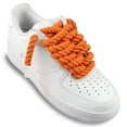 thumbnail image 3 of Endoto Thick Rope Shoe Laces for Air Force 1, Chunky Twisted Round Cotton Shoelaces with DIY Custom Accessories for AF Sneaker Shoes(Color:Orange,Size:10MM), 3 of 7