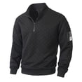 thumbnail image 4 of Ceisia Men's Regular-Fit Stand-Collar Half-Zip Checkered Texture Hoodless Sweatshirt Gift, 4 of 8