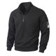 thumbnail image 4 of Ceisia Men's Regular-Fit Stand-Collar Half-Zip Checkered Texture Hoodless Sweatshirt Gift, 4 of 8