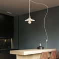 thumbnail image 6 of FSLiving Swag Pendant Light with 20ft White Plug-in Dimmable Twisted Cord Retro Ceramic Marble Shade Light Fixtures Nordic Hanging Ceiling Light for Kitchen Bar Island,Bulb Not Included - 1 Light, 6 of 7
