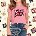 thumbnail image 2 of AUNVITO Kids British Flag Print Casual Loose Fit T-Shirt Short Sleeve Crew Neck Graphic Tee, 2 of 4