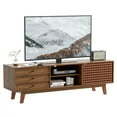thumbnail image 4 of Urban Deco Classic Media Console Wood TV Stand,Entertainment center for tvs,TV CONSOLE, TV Cabinet with 2-Tier Storage Shelves for Living Room, Bedroom,Natural, 4 of 8