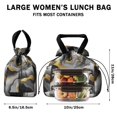 thumbnail image 5 of Black White and Gold Marble Drawstring Lunch Bag Women - Drawstring Lunch Bag Insulated for Work Office - Stain-Resistant Large Lunchbags for Women with Multi-Pockets, 5 of 6