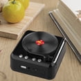 thumbnail image 3 of Altavoz Bluetooth con forma de disco de vinilo, innovador mini altavoz inalámbrico con radio FM y sonido estéreo de alta fidelidad, color negro, 3 of 10