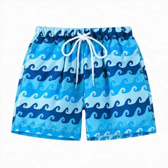 Gibobby Boy/Little Boys Quick Dry Beach Board Shorts Kids 1T 2T 3T 4T 5T 6T Swim Trunks UPF 50 Swimsuit with Pockets(18-24 Months,Blue)