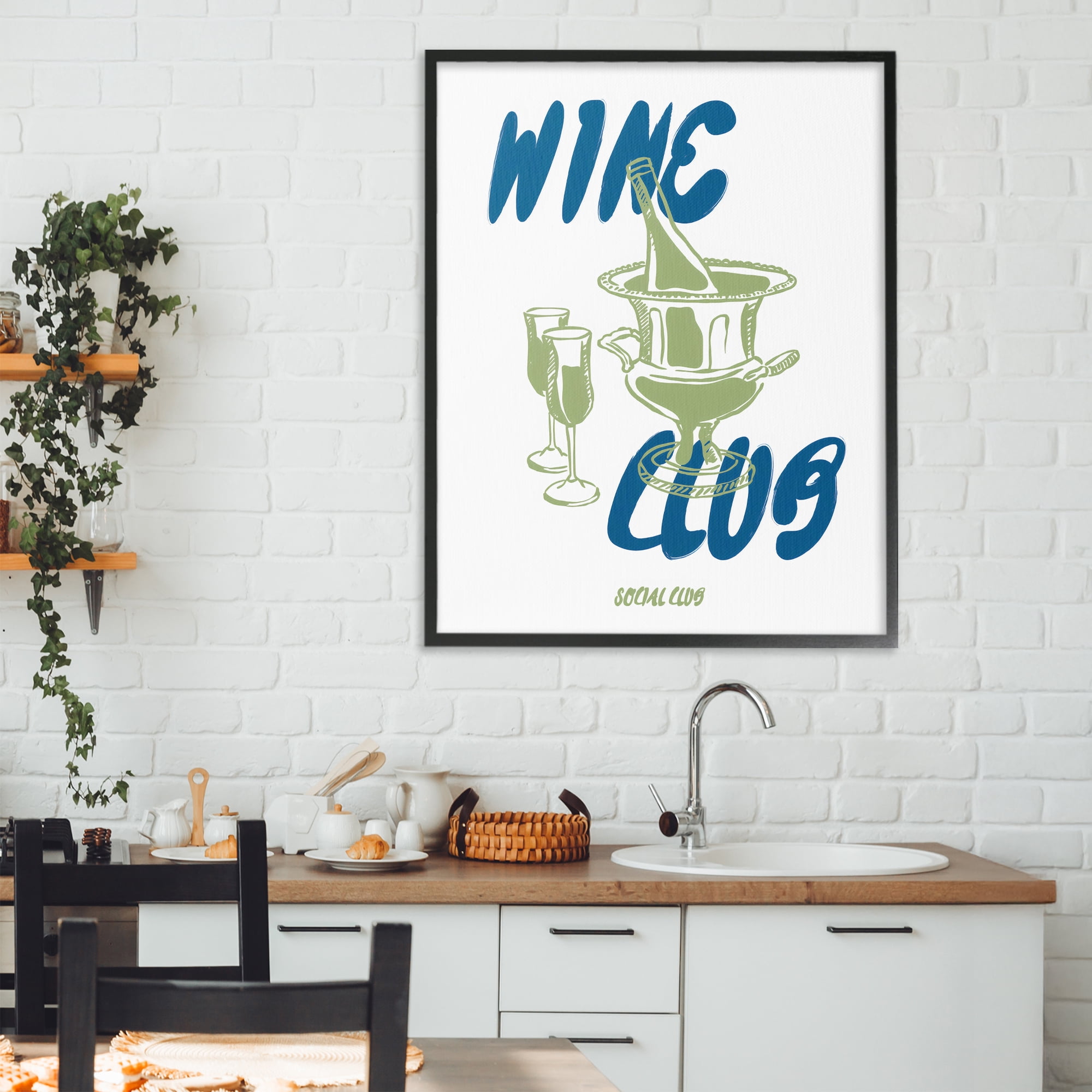 Stupell Industries Wine Club Social Evening Toast Black Framed Giclee Art, design by The Prints Vibe