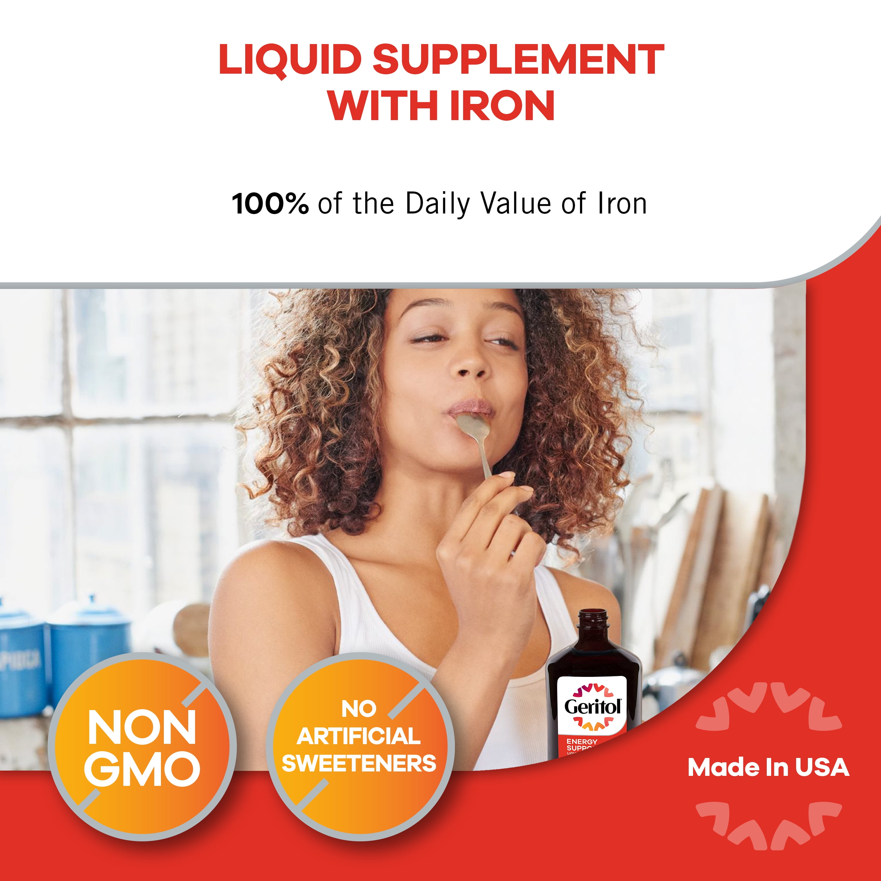 (3 pack) Geritol Liquid Multivitamin with Iron & Energy Support, 12 Fl Oz