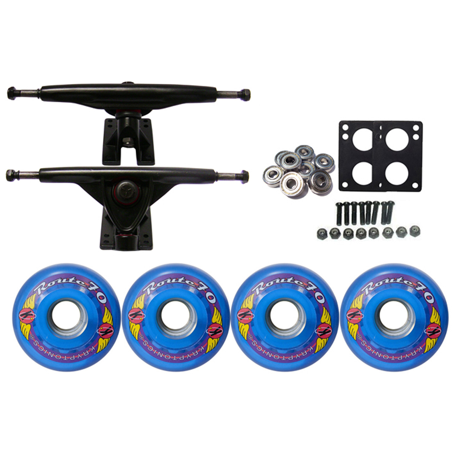 KRYPTONICS ROUTE Truck Wheel Pack 70mm BLUE 180mm Black