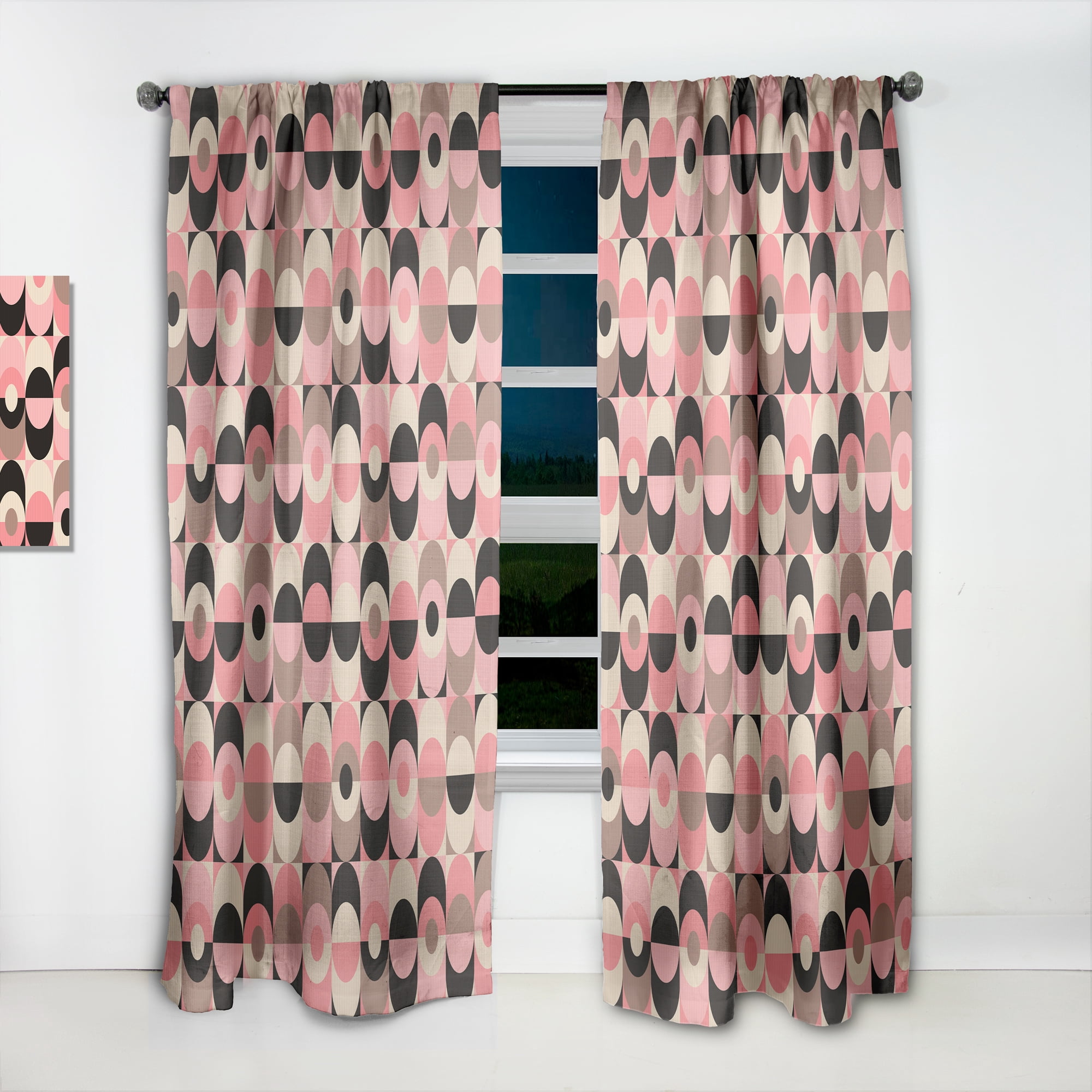 Designart 'Geometrical Retro Design XI' Mid-Century Modern Curtain Panel