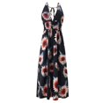 thumbnail image 5 of Femmes Été Sans Manches Imprimé Floral Mode Sling Bustier Robe Longue, 5 of 5
