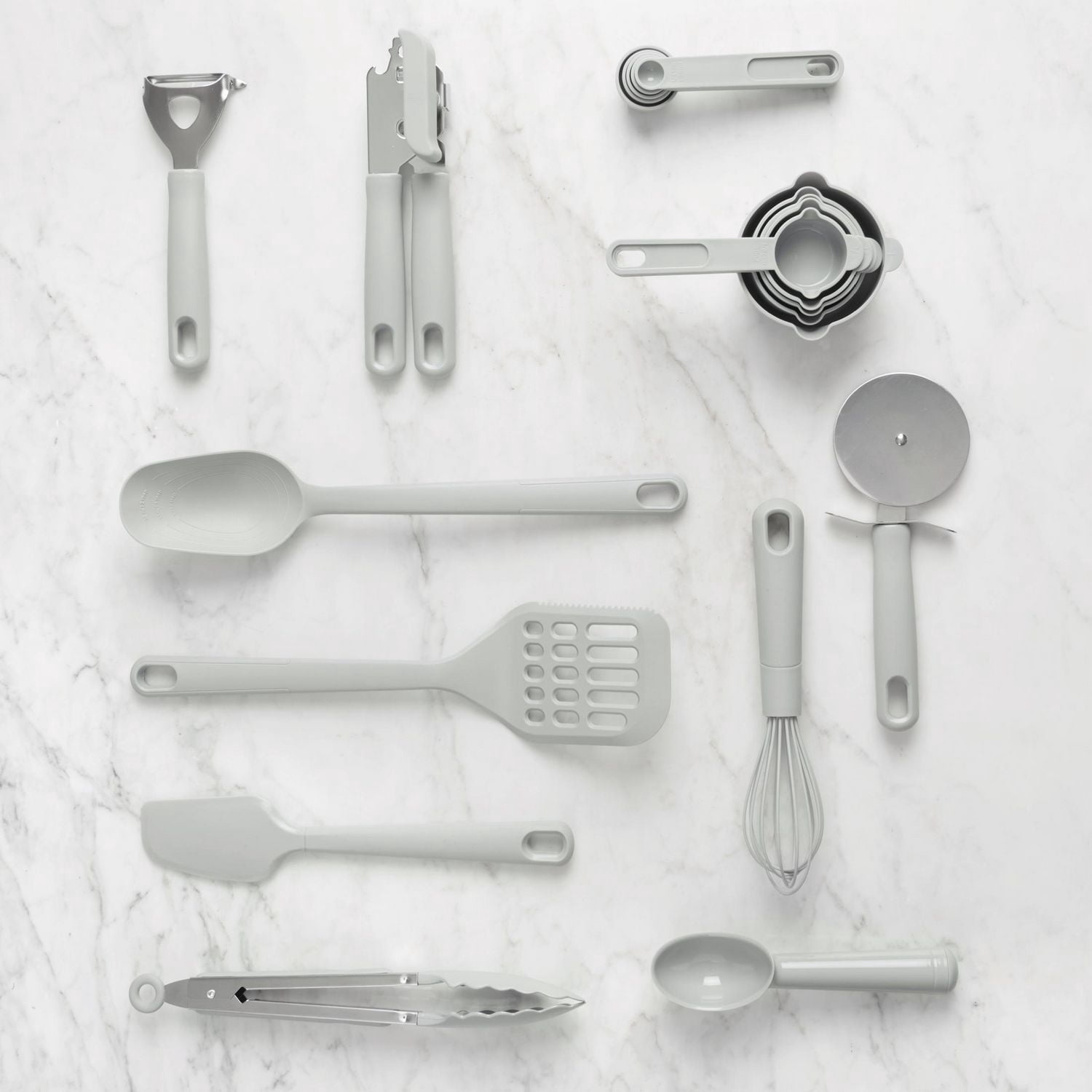 19PC Kitchen Utensil Set, Grey