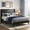 Black, variant on EDX Queen Size Upholstered Platform Bed Frame with Padded Wingback Headboard, Modern Accent Bedroom Furniture, Beige Velvet