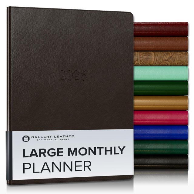 Planner Gallery Leather Large Monthly 2026 Acadia Black