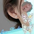 thumbnail image 3 of Fiaya Women Butterfly Minimalist Earrings, 1Pairs Colorful Zircon Butterfly Studs, Earrings Jewelry Gifts for Women Daughter Granddaughter, 3 of 8