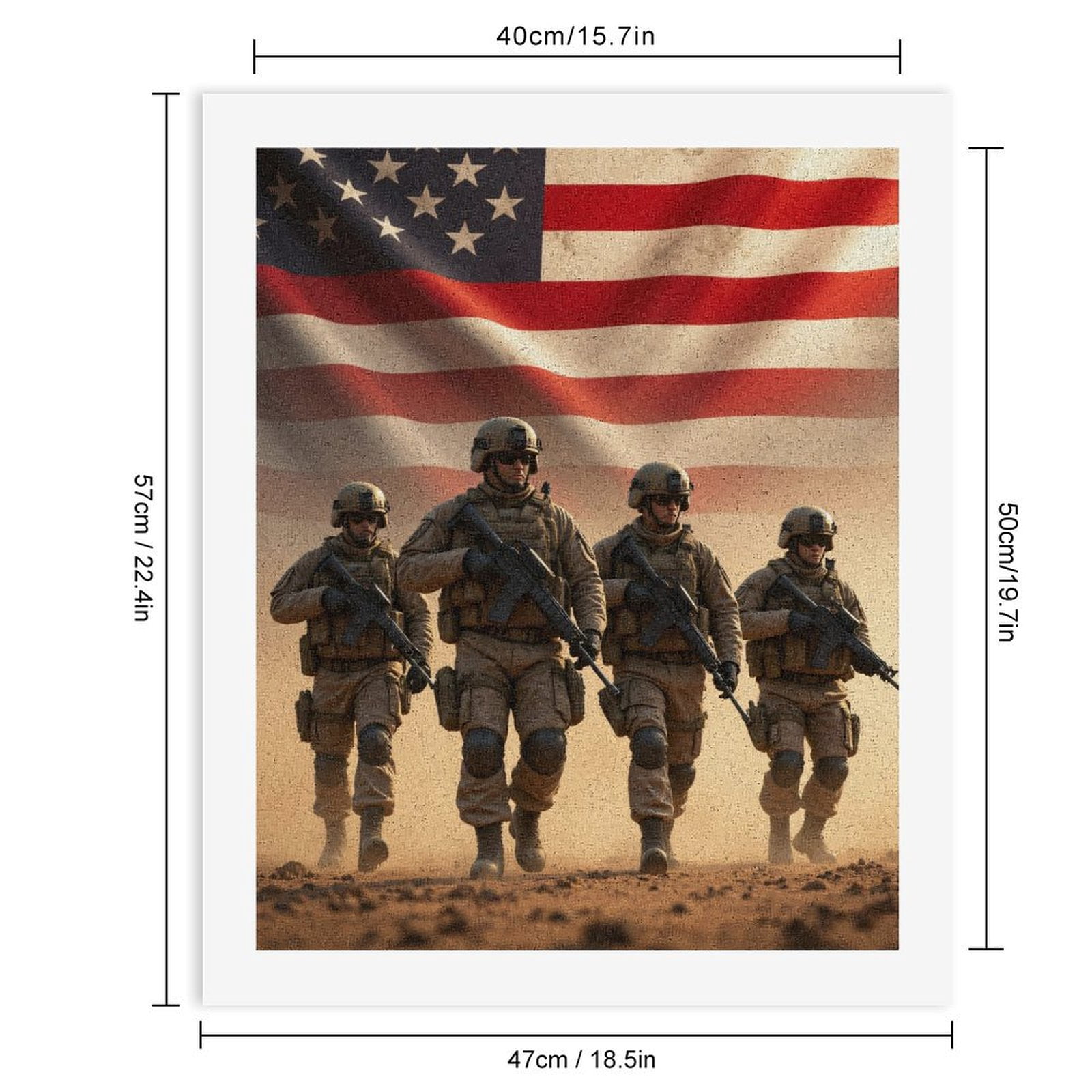 Paint by Numbers Kit for Adults, American Soldiers Marching Determined Paint by Numbers, Easy Paint by Numbers Kit for Adults Beginner, DIY Adult Paint by Number Kits on Canvas, Home Decor