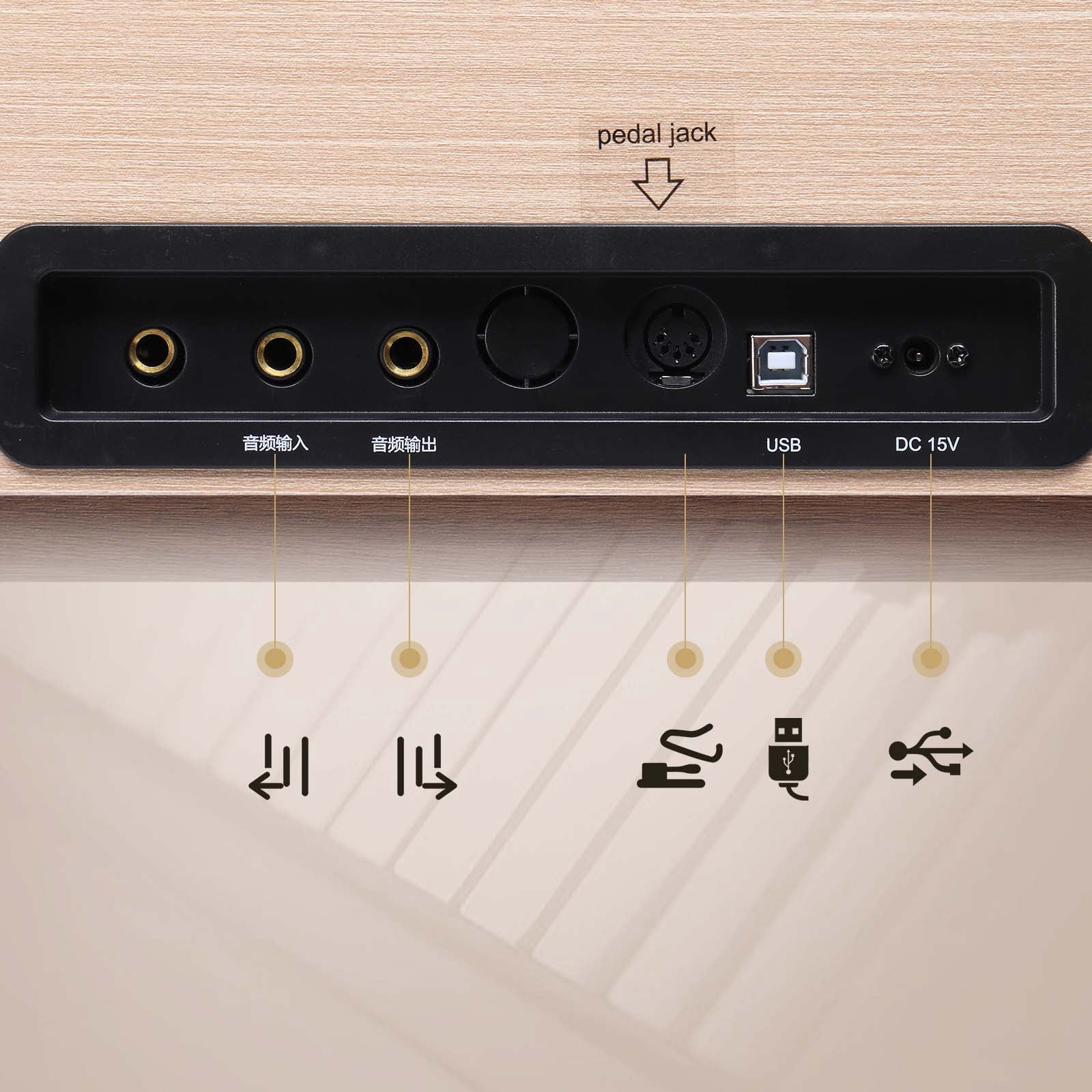 Glarry 88 Key Full Weighted Digital Piano, Desk Vanity Piano with Metal Stand, Audio and MIDI Bluetooth, Triple Pedals, Headphone for Begnner All Level, Beige