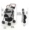 thumbnail image 2 of Fompes 4 Wheels Pet Stroller, Easy-Fold Puppy Cage Jogger Stroller with Sun Cover and Storage Space, Breathable and Visible Mesh for Small/Medium Pets, Grey, 2 of 15