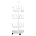 thumbnail image 3 of Lipstore Revolving Shoe Tree Freestanding Shoe Display with Wheels Shoe Storage Organizer White Three Layers, 3 of 8