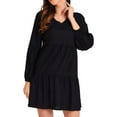 thumbnail image 6 of Miss Lavish London V Neck Dress With Long Sleeves Casual Summer Everyday wear Dress for Women Black-XL, 6 of 6
