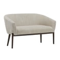 thumbnail image 3 of Mid-Century Modern Loveseat with Channel Tufted Stitching and Tapered Wood Legs, Curved Armrest Sofa for Living Room, Bedroom or Foyer, Durable Polyester Fabric and High-Density Foam Comfort, 3 of 9