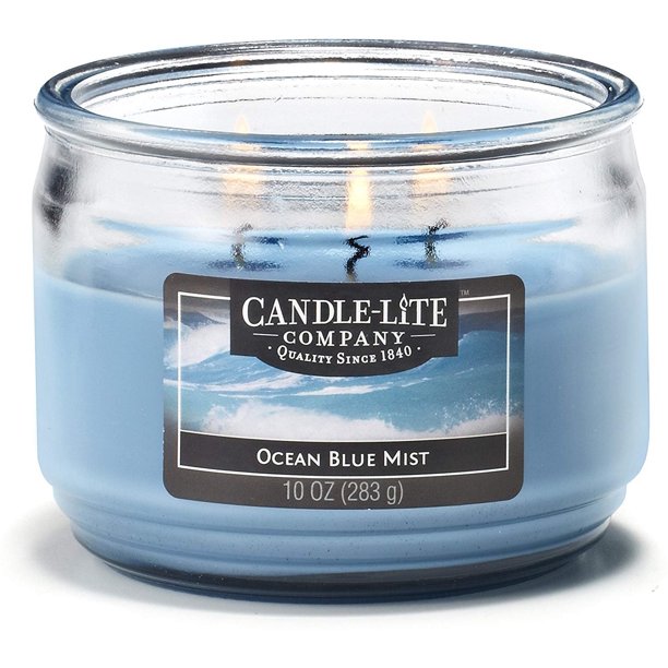CANDLELITE 1879128 Everyday Scented Ocean Blue Mist 3Wick Medium