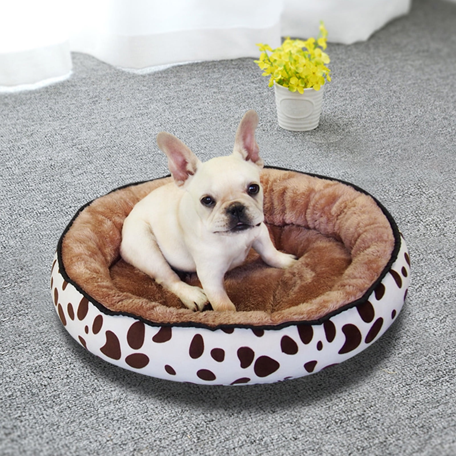 Specollect Clearance 4Pcs Small Dog Bed for Small Dogs,Cat Beds for Indoor Cats Washable,Oval Orthopedic Dog Bed,Warming Soft Calming Sleeping Puppy Bed Durable Pet Bed with Anti-Slip Bottom