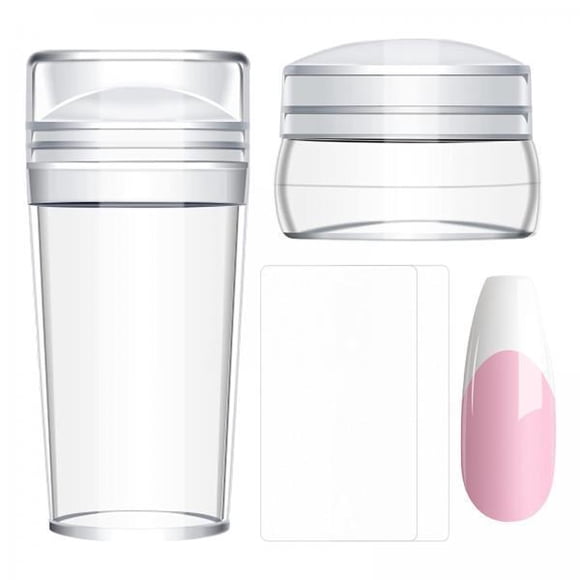 Plantilla de Uñas Estampador de Uñas de Silicona 2x4 Piezas Suave Claro