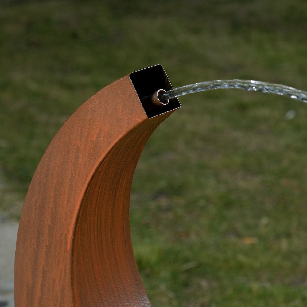 Metal Fountain - Rusty Top with Black Basin