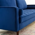 thumbnail image 4 of Modway Canapé en Velours de Performance de Style Moderne Valour, Fini Bleu Marine, 4 of 10