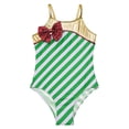 thumbnail image 4 of inhzoy Kids Girls Christmas Dance Leotard Candy Cane Striped Ballet Dance Bodysuit Green 8, 4 of 6