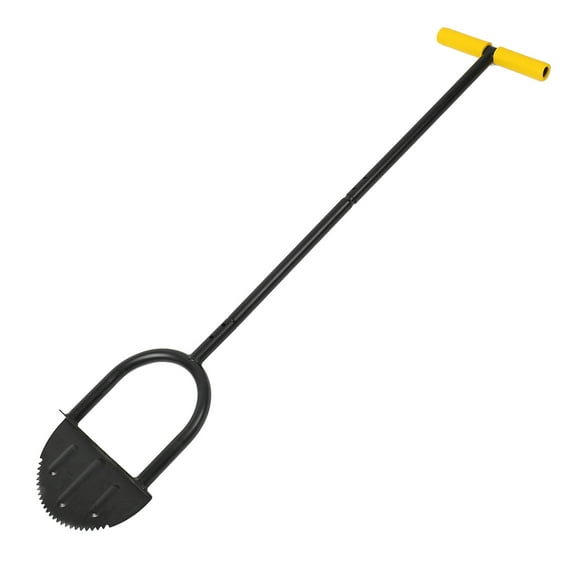 manual lawn edging tool, lawn edging tool, half-moon zigzag long-handled manual edging tool, for courtyard garden sidewalk beautification black 1170x220 mm