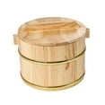 thumbnail image 4 of deevoka Wooden Steamed Rice Barrel Round Rice Bowl for Household Snacks Tofu Pudding 20cmx20cmx13cm, 4 of 9