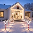 thumbnail image 2 of AZXY Christmas Solar Stake Lights, 5-Pack Star LED Pathway Lights, 6.56 FT Length Waterproof Auto On Off Solar Christmas Decorations, Outdoor Garden Landscape Lighting for Lawn Patio Walkway Yard, 2 of 7