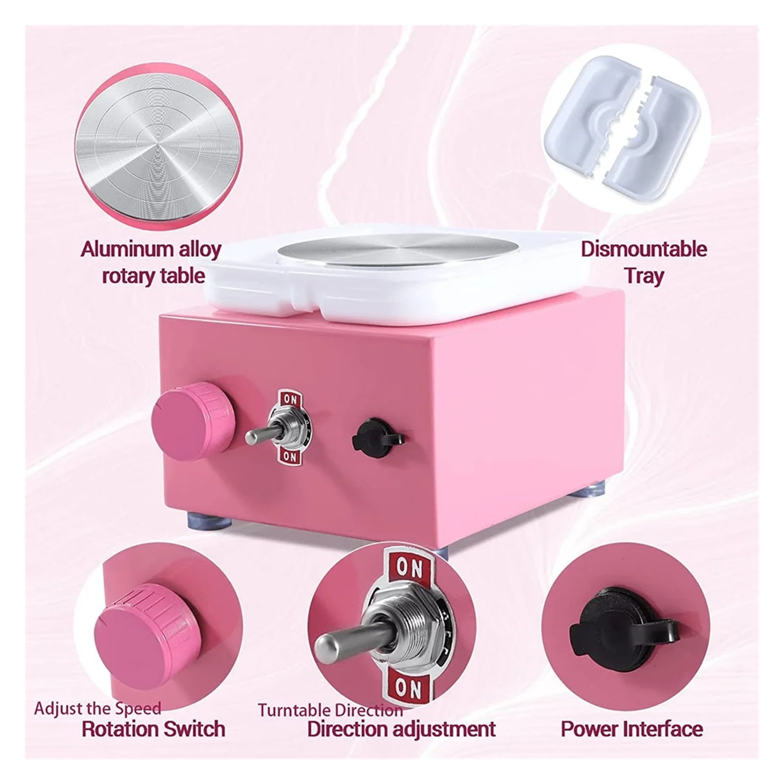 Mini Pottery Wheel Machine with Turntable+Sculpting Kit, Electric Pottery Wheel Ceramic Clay Tool Poterie Pottery Equipment ,Durable Design