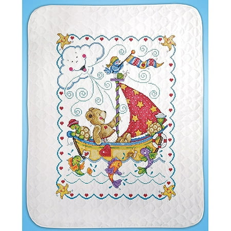 - Sail Away Baby Quilt Stamped Cross-Stitch Kit